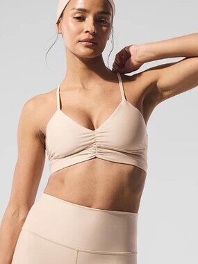 ALO YOGA Women's Airlift Divine Bra Size S In Macadamia